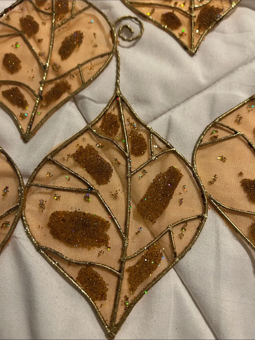 Gold Leaf Ornaments - Pack of 5